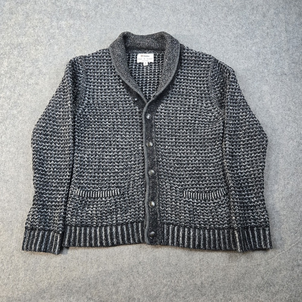 Rag & Bone Neiman Marcus Sweater Mens Medium Gray Cardigan Shawl Neck Wool Blend